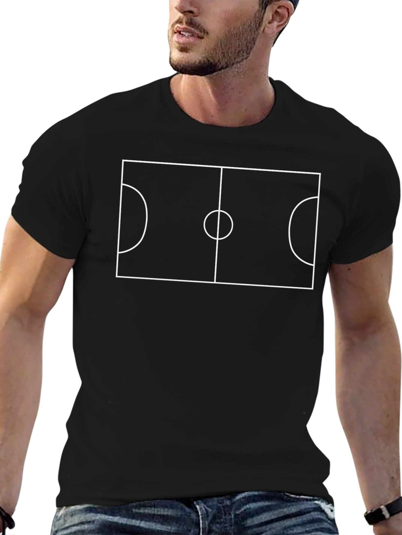 Futbol Field Graphic T-Shirt - Black