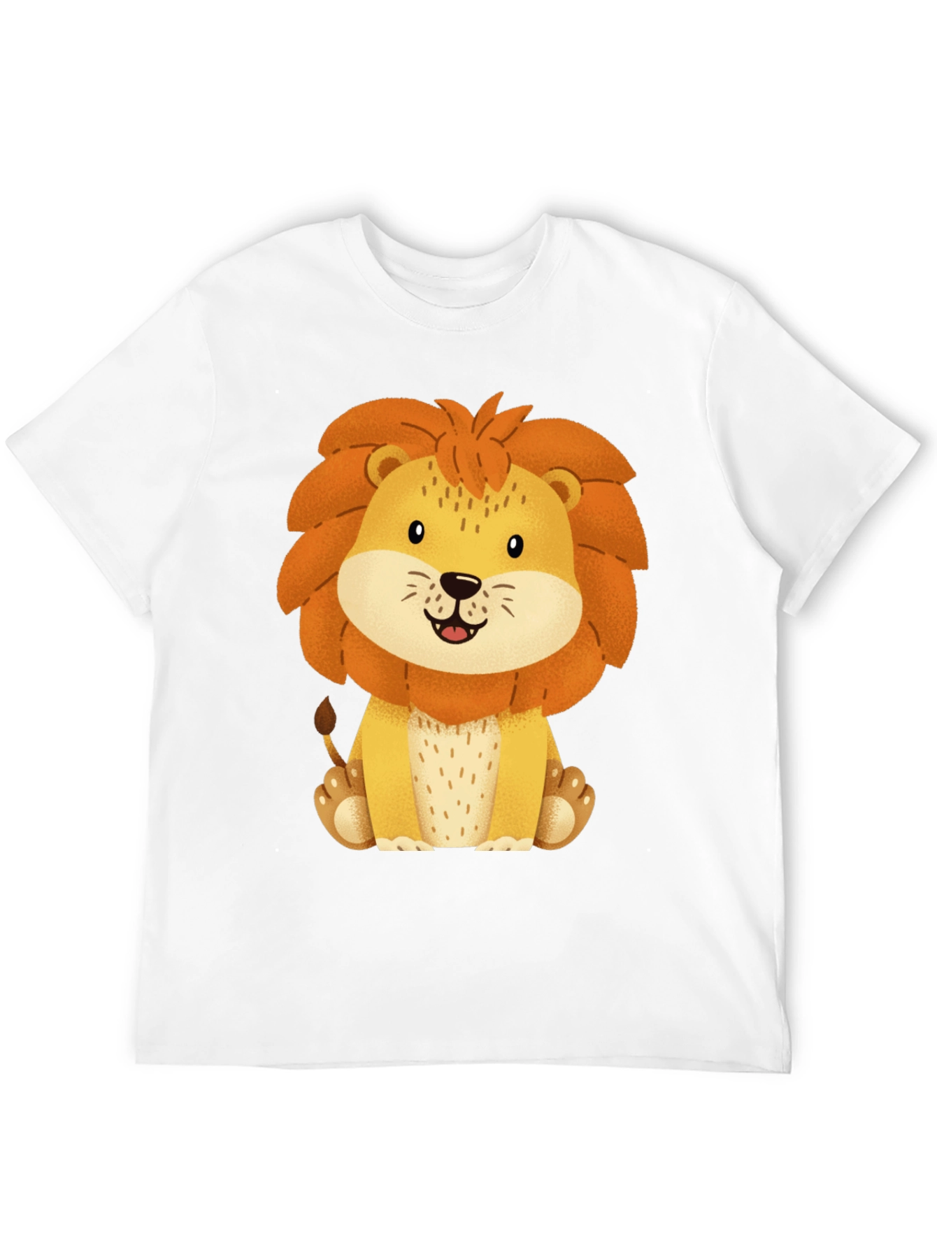 Cute Lion Graphic Tee - Black Cotton T-Shirt
