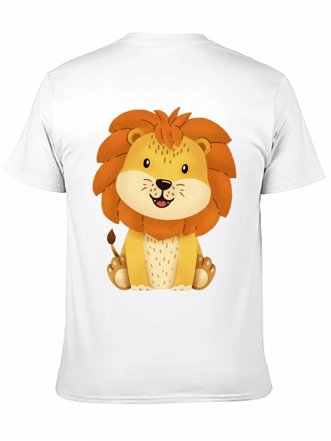 Cute Lion Graphic Tee - Black Cotton T-Shirt