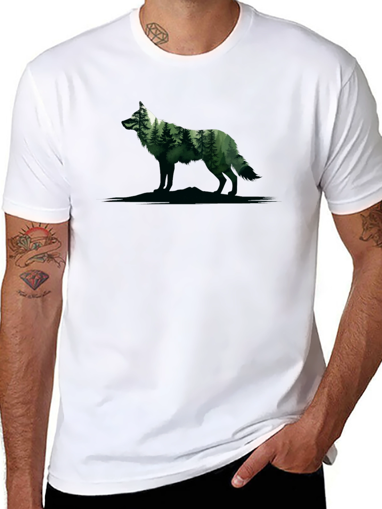 Wolf Forest Graphic Tee - Nature Inspired Design