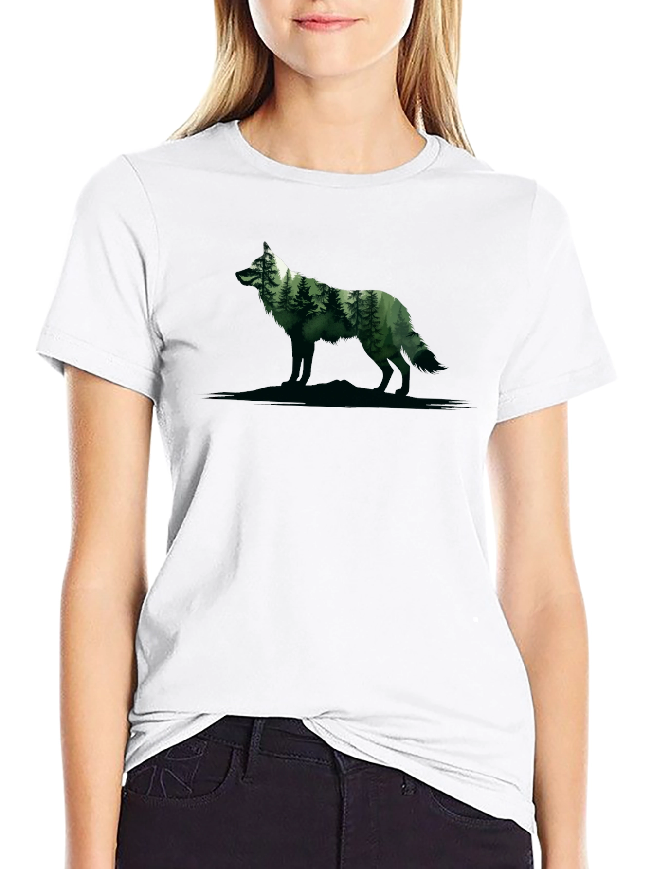 Wolf Forest Graphic Tee - Nature Inspired Design