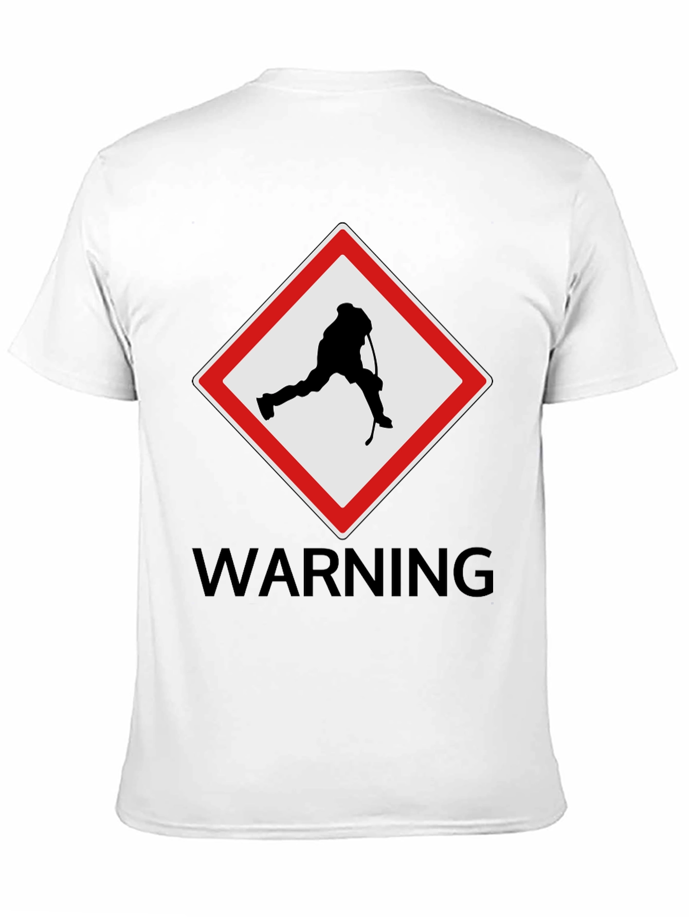 Hockey Warning Graphic Tee - Black
