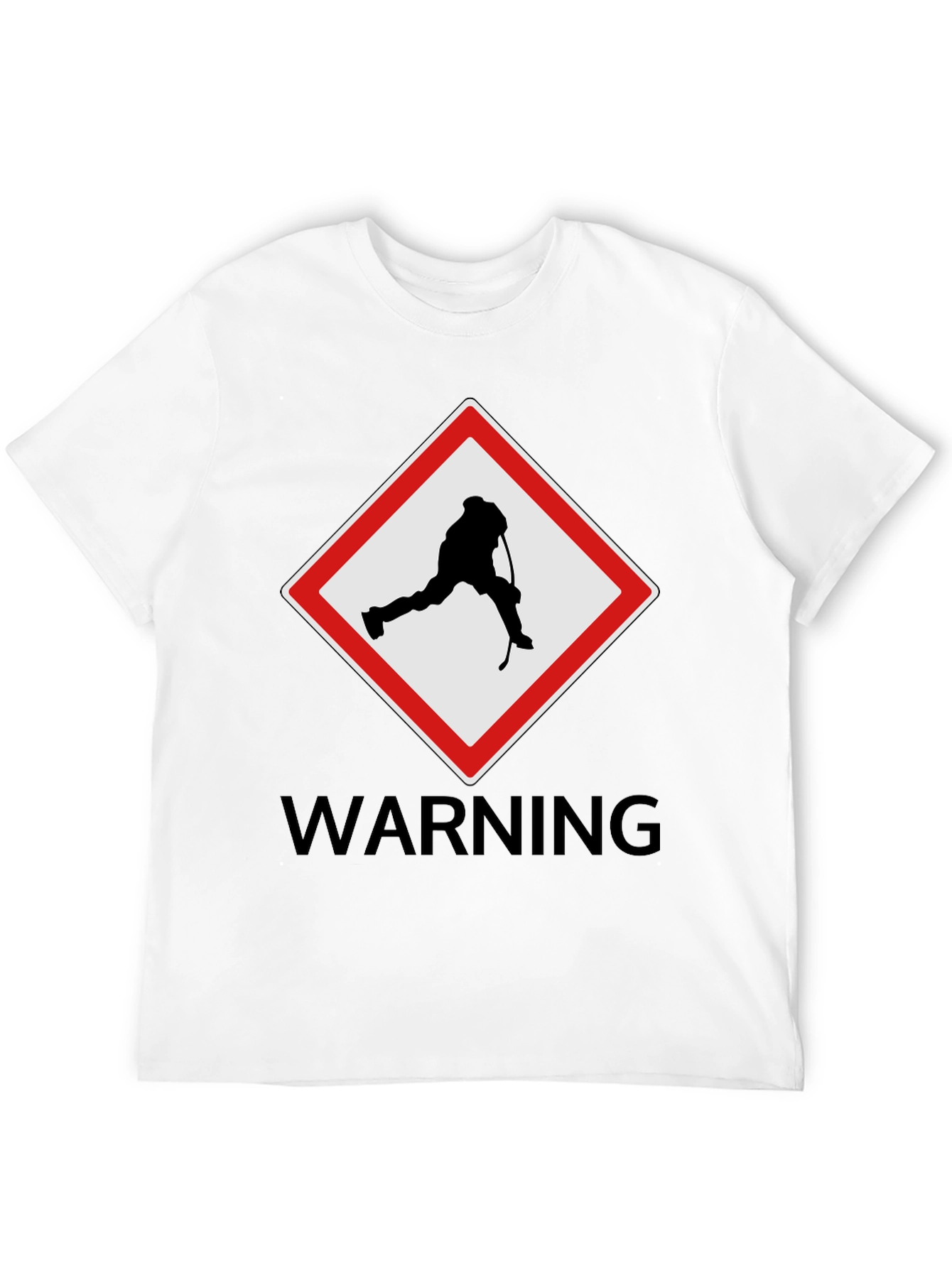 Hockey Warning Graphic Tee - Black