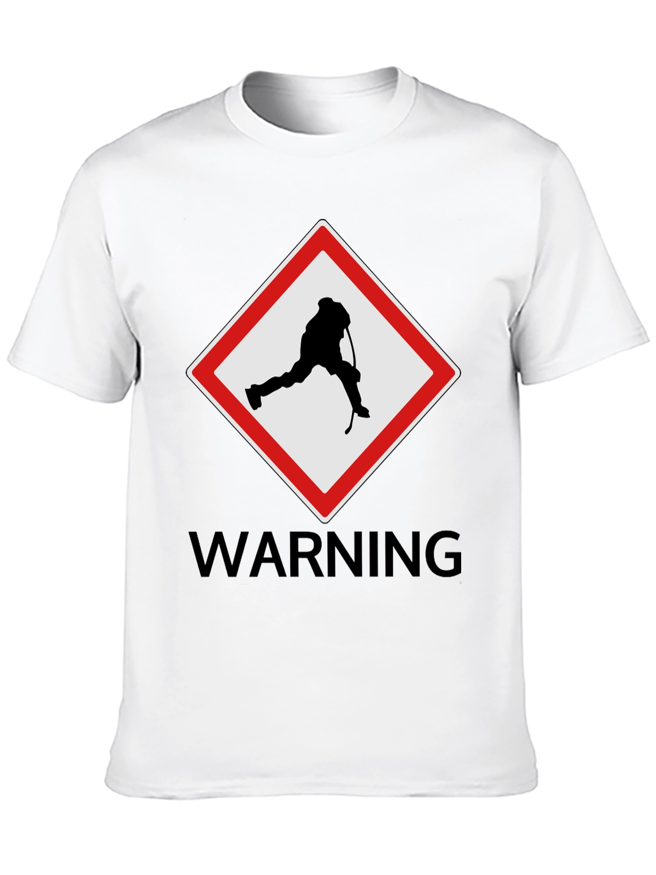 Hockey Warning Graphic Tee - Black