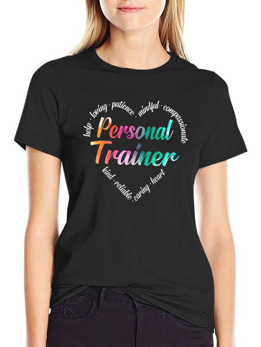 Personal Trainer Heart Graphic Tee - Inspirational Fitness Shirt