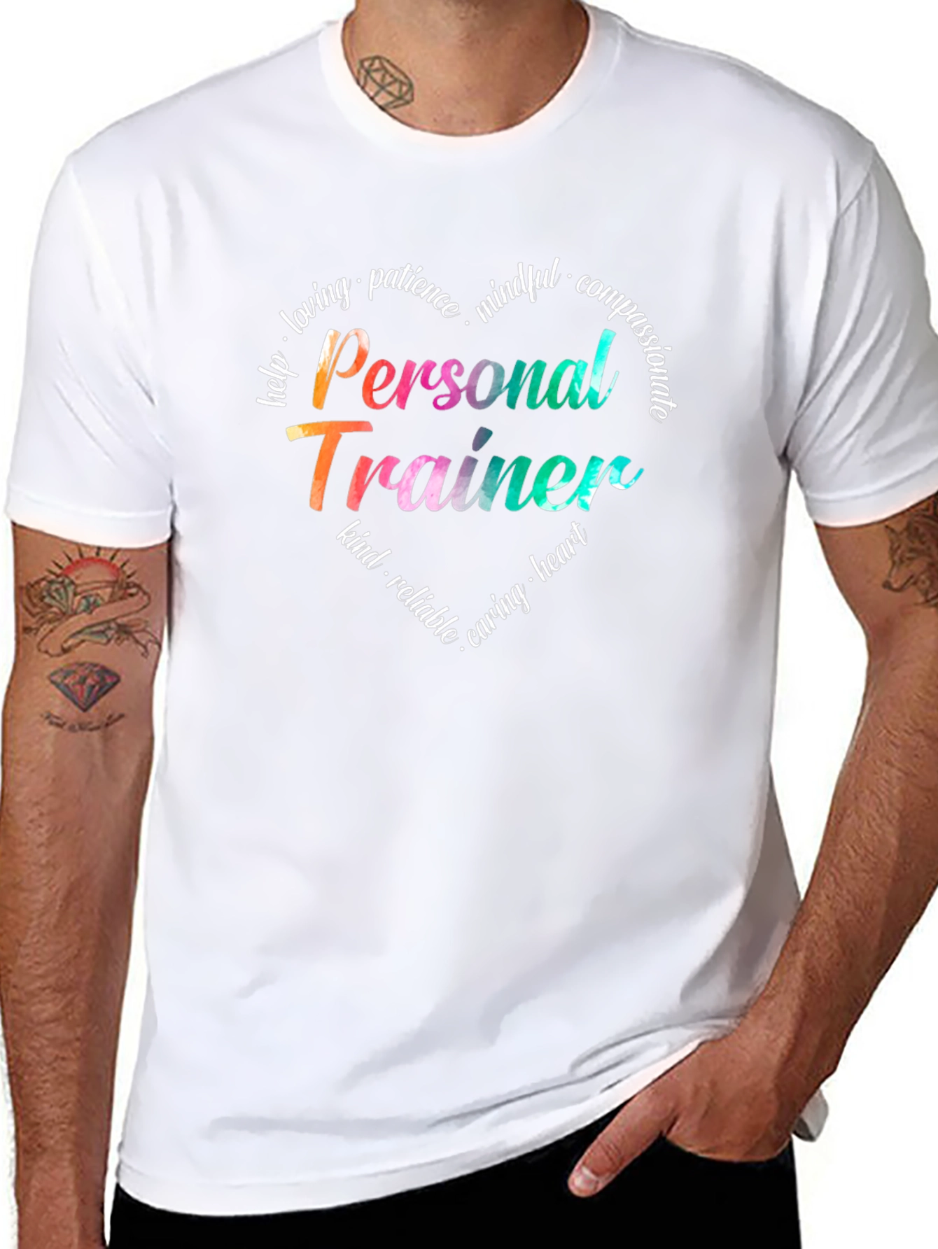 Personal Trainer Heart Graphic Tee - Inspirational Fitness Shirt