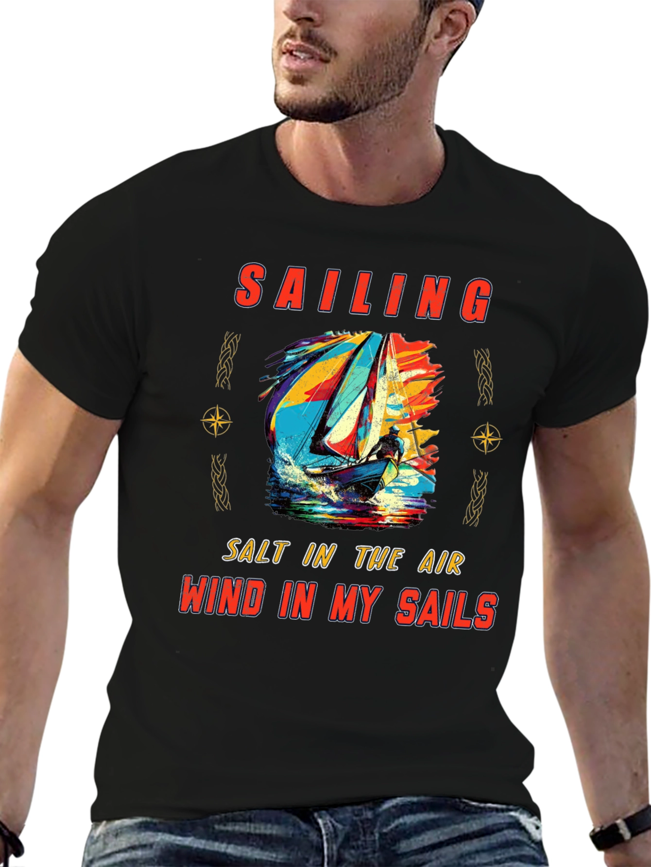 Sailing Graphic Tee - Salt Air Wind Sails T-Shirt