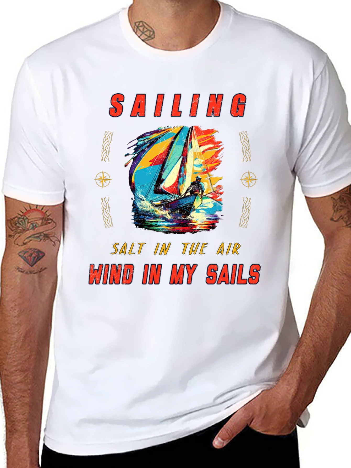 Sailing Graphic Tee - Salt Air Wind Sails T-Shirt