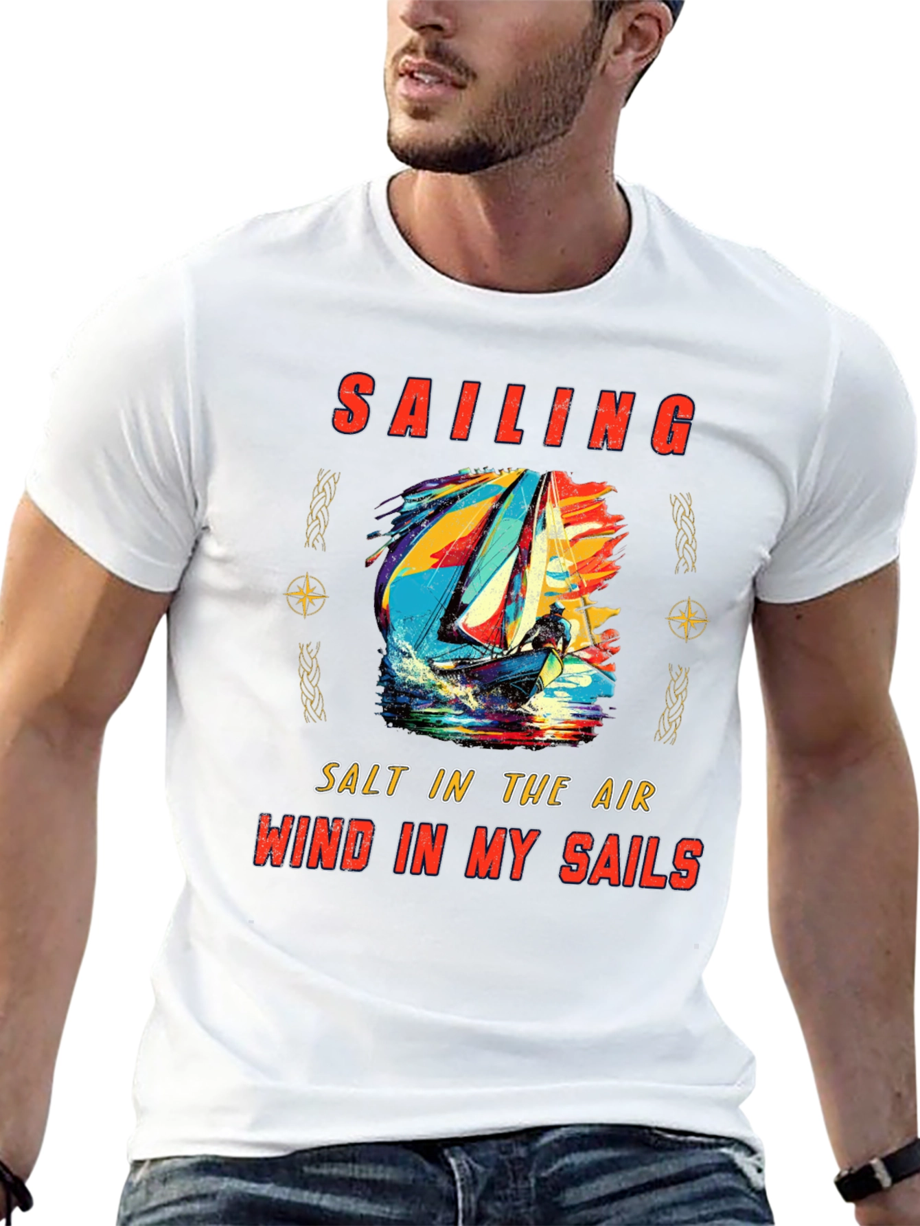 Sailing Graphic Tee - Salt Air Wind Sails T-Shirt