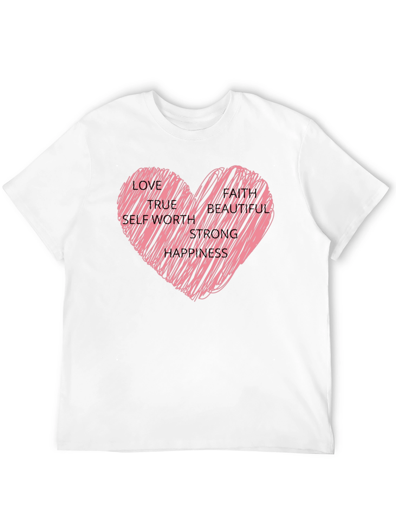 Heart Scribble Graphic Tee - Love Faith & Strength