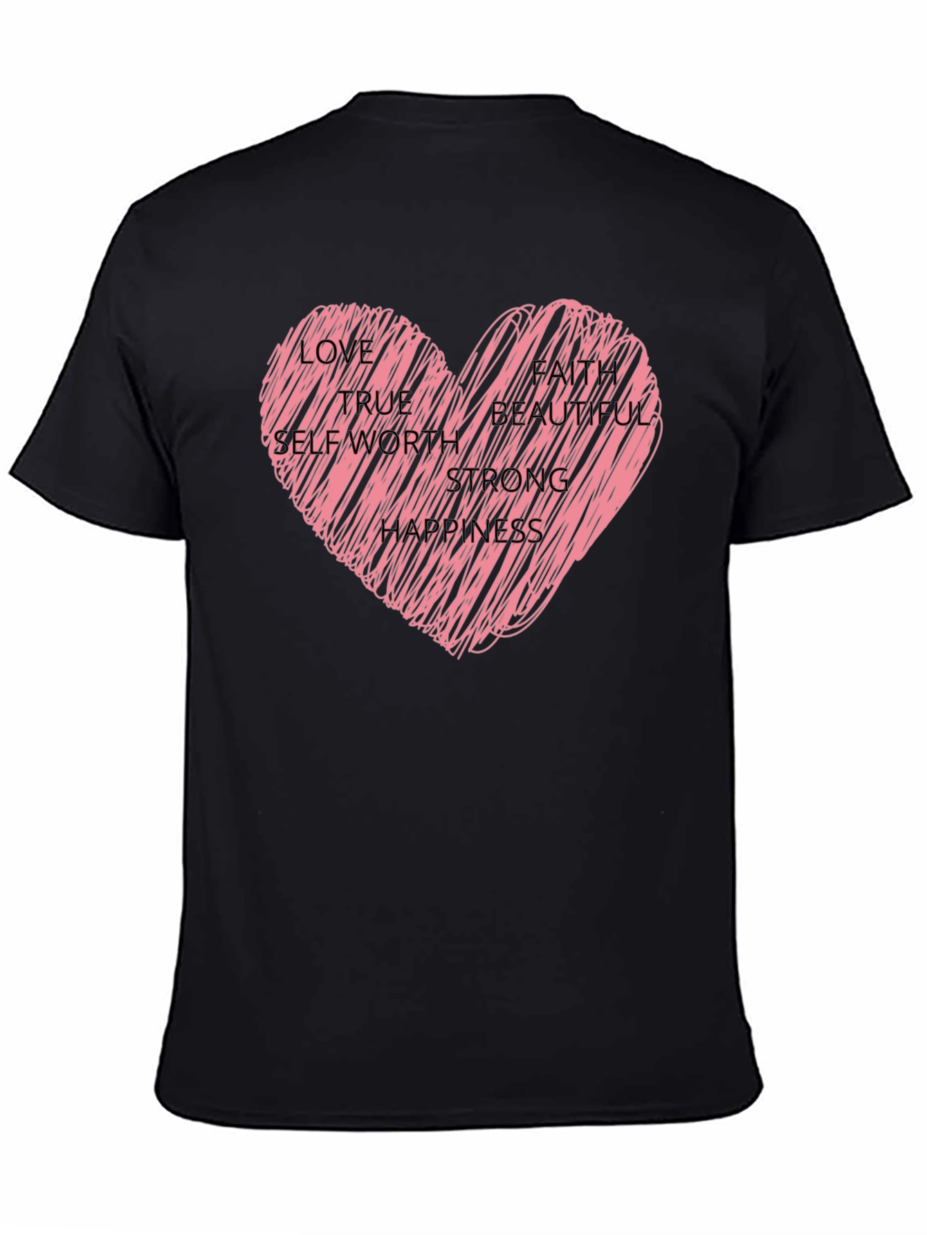 Heart Scribble Graphic Tee - Love Faith & Strength