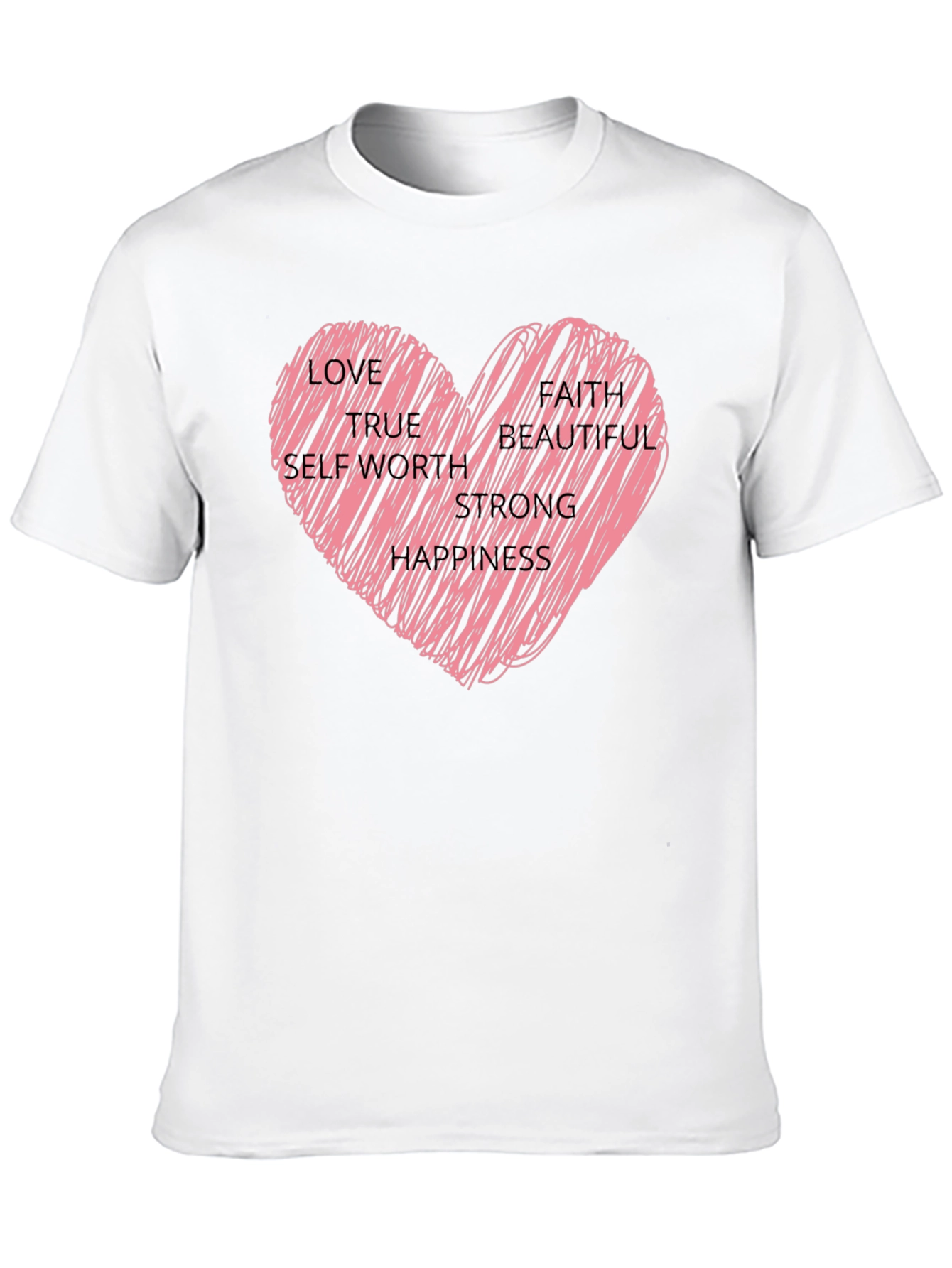 Heart Scribble Graphic Tee - Love Faith & Strength