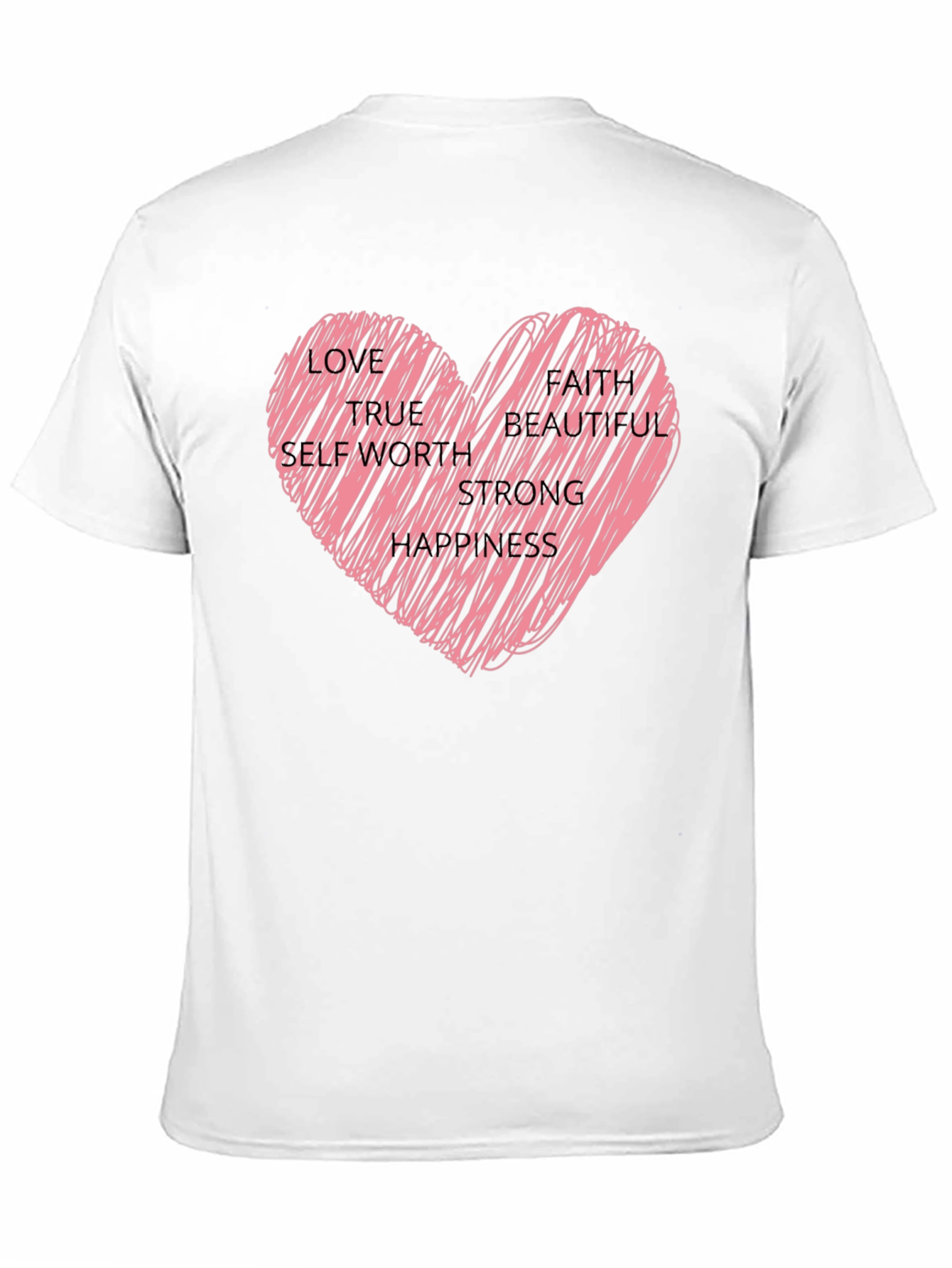 Heart Scribble Graphic Tee - Love Faith & Strength