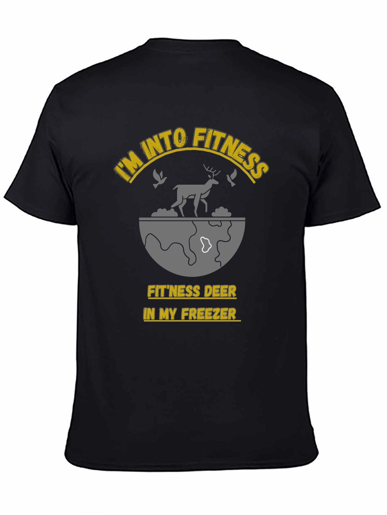 Fitness Deer Black Graphic Tee