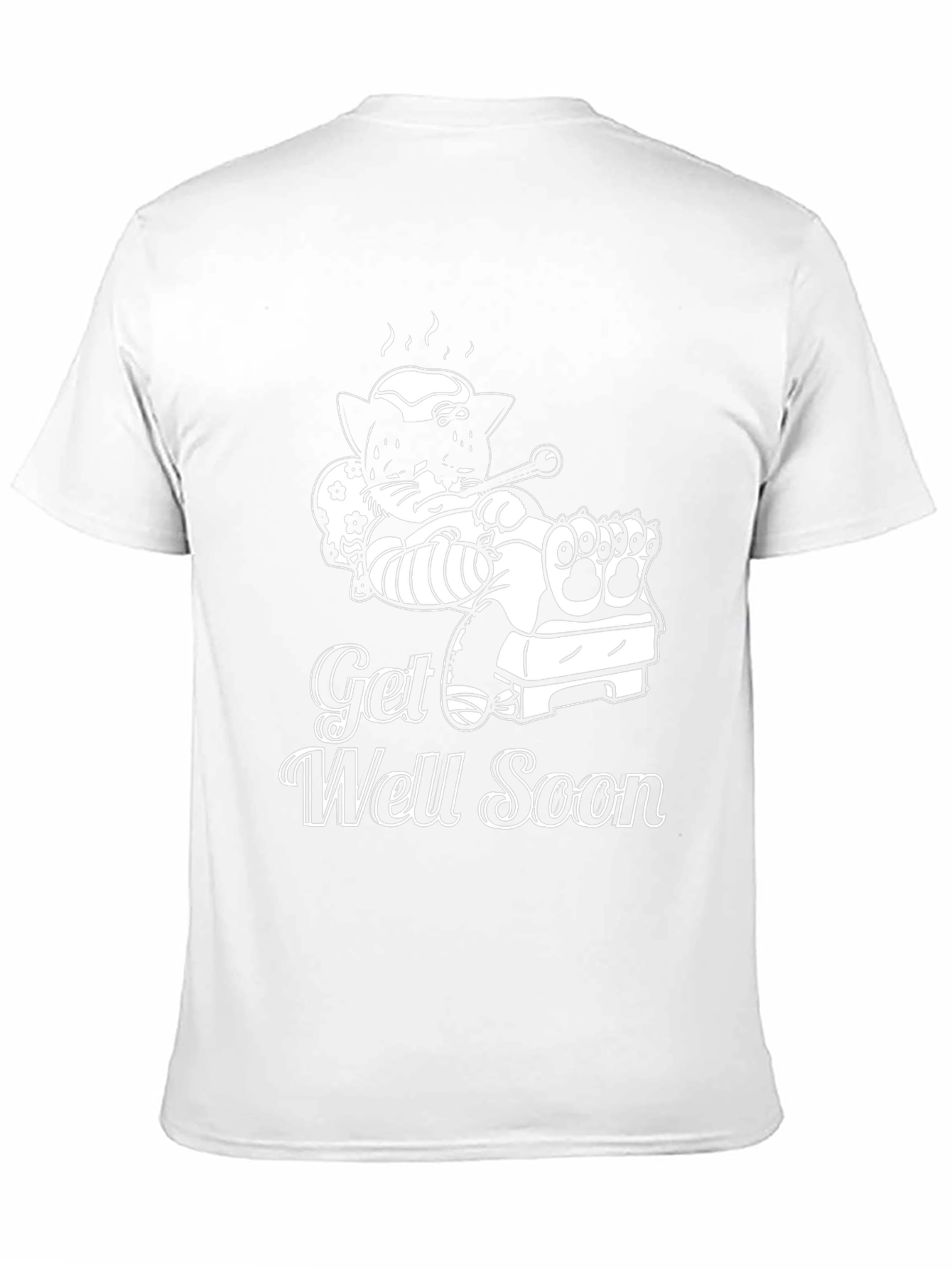 Get Well Soon T-Shirt - Funny Sick Cat Design