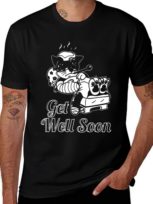 Get Well Soon T-Shirt - Funny Sick Cat Design