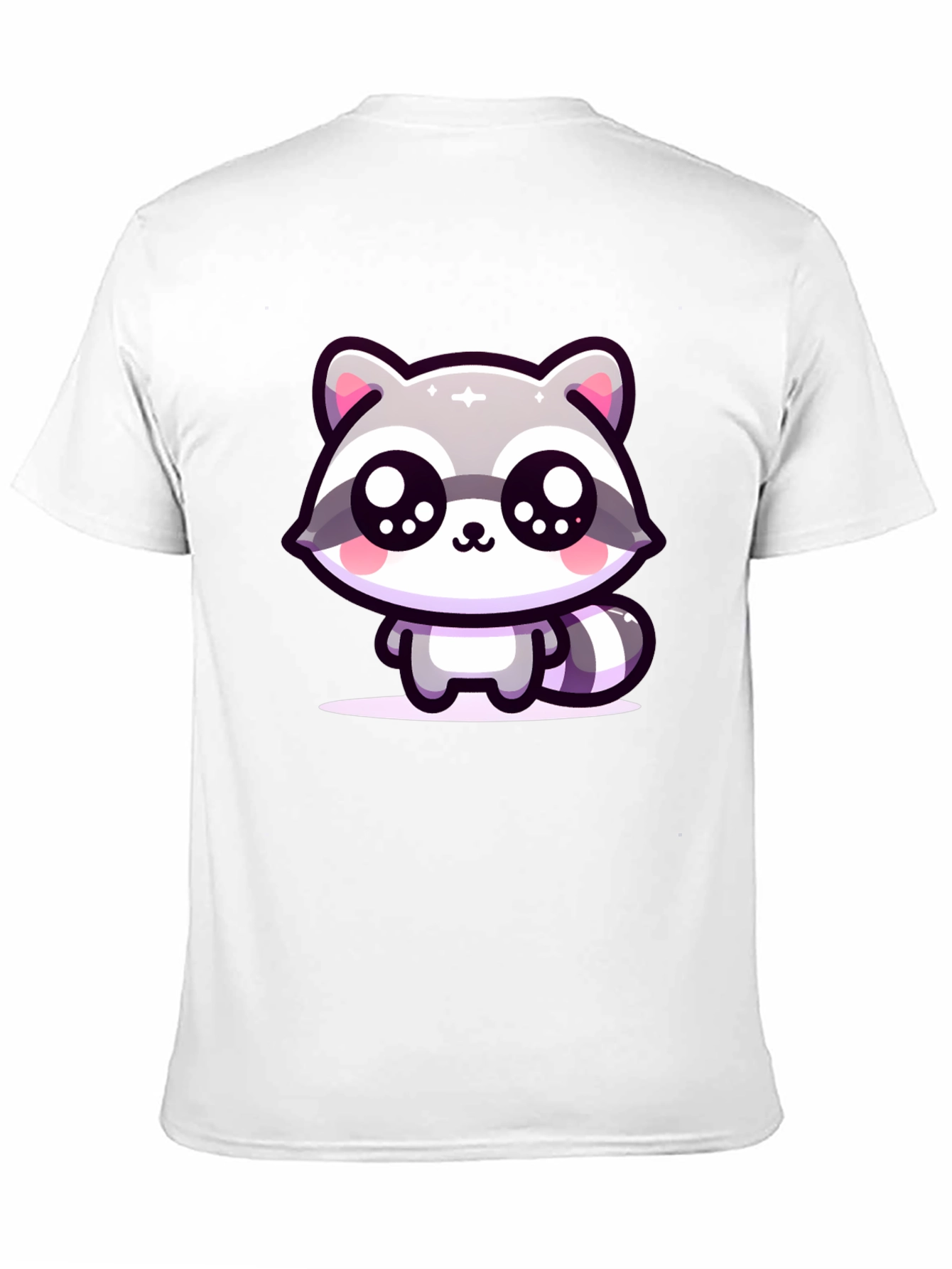 Cute Raccoon Graphic Black T-Shirt