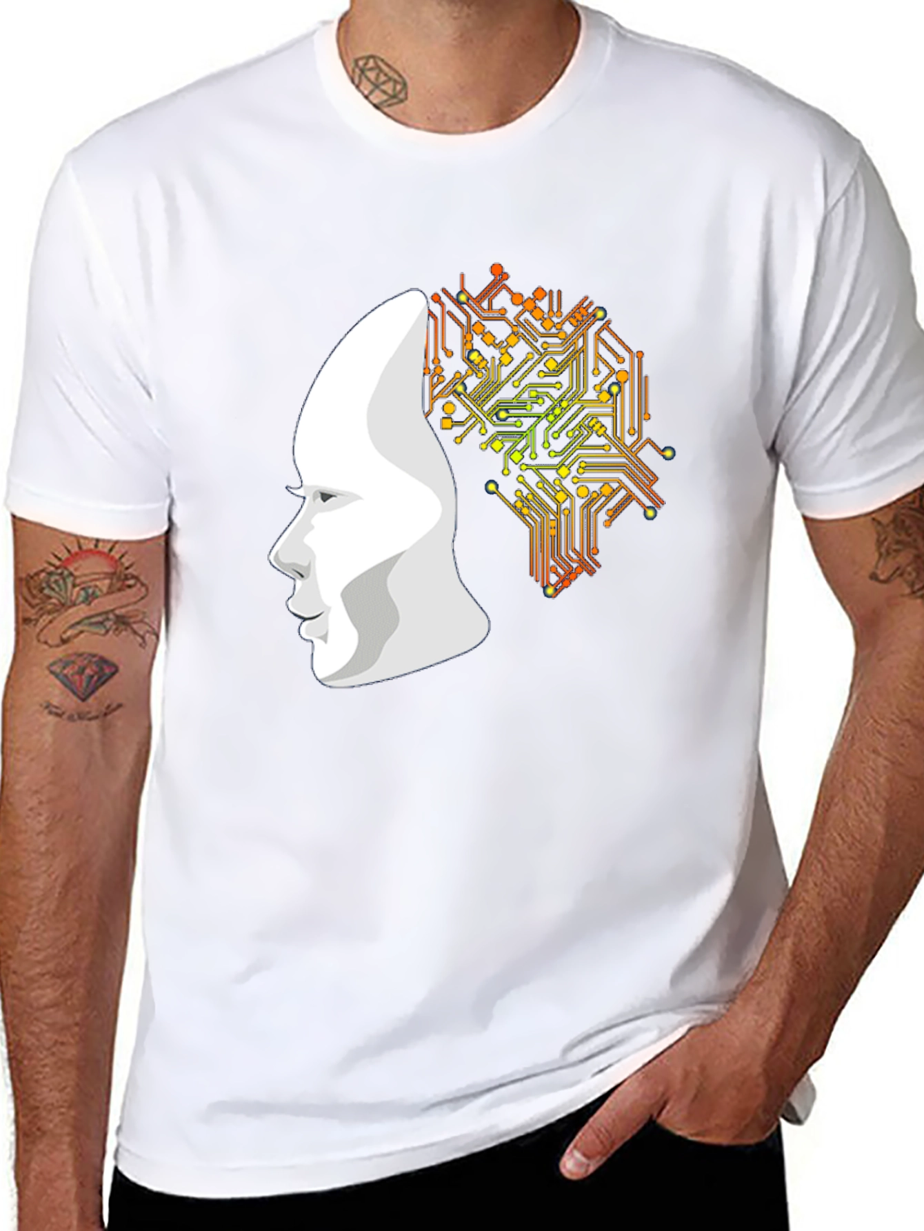 AI Mind T-Shirt - Circuit Board Brain