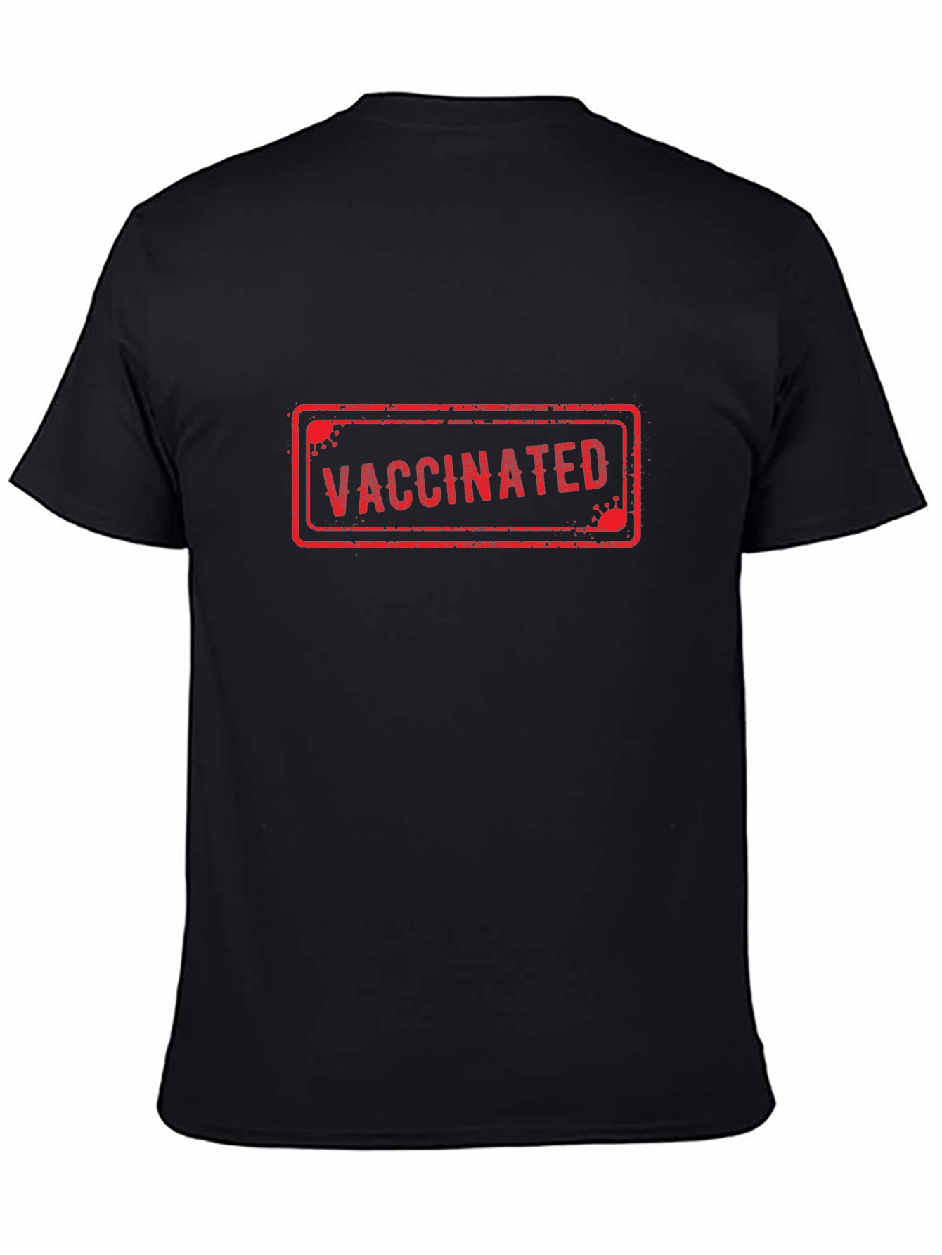 Vaccinated Stamp Graphic T-Shirt - Black