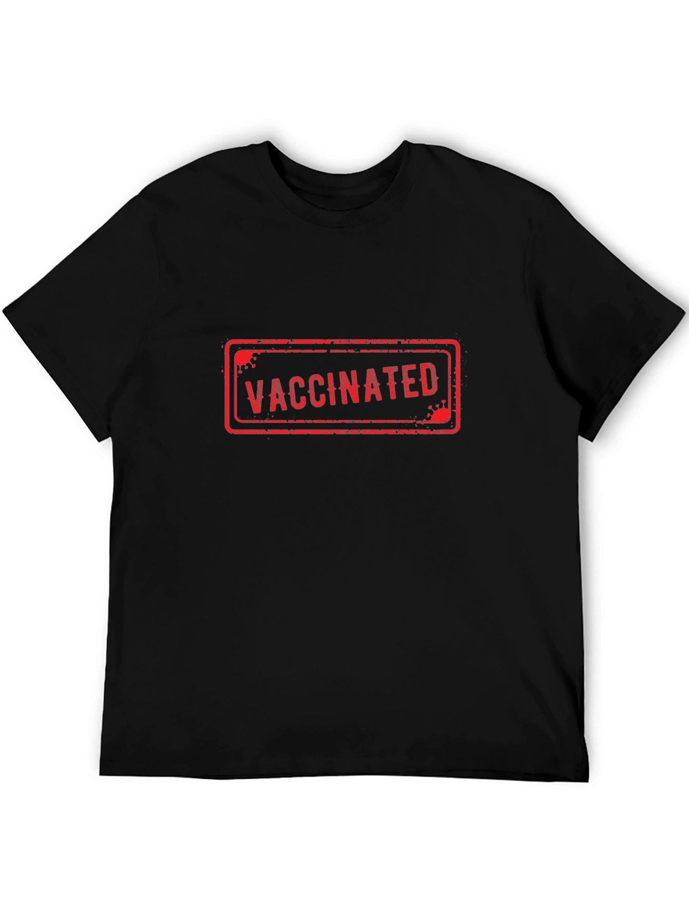 Vaccinated Stamp Graphic T-Shirt - Black