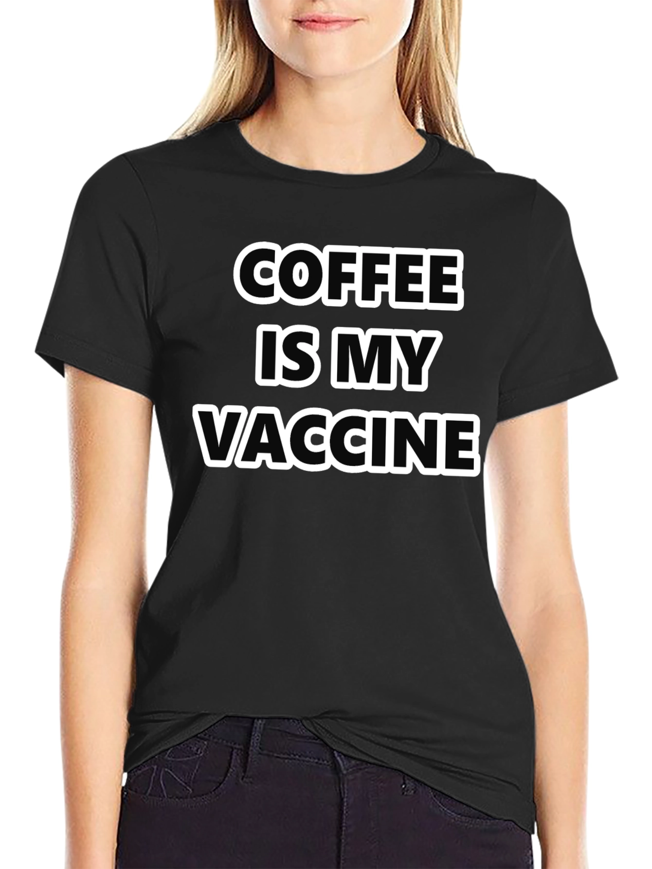 Coffee Is My Vaccine T-Shirt - Black Graphic Tee