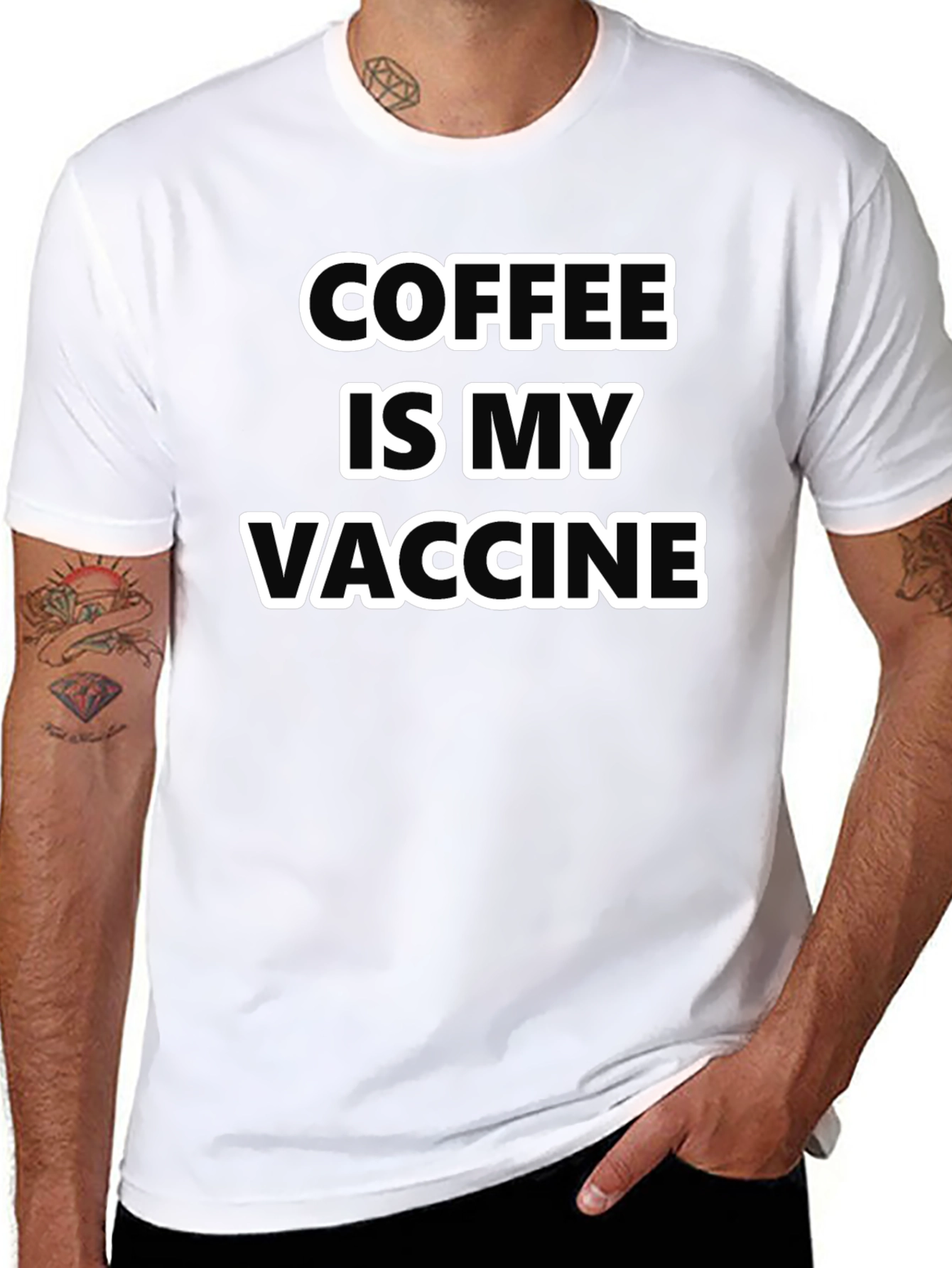 Coffee Is My Vaccine T-Shirt - Black Graphic Tee