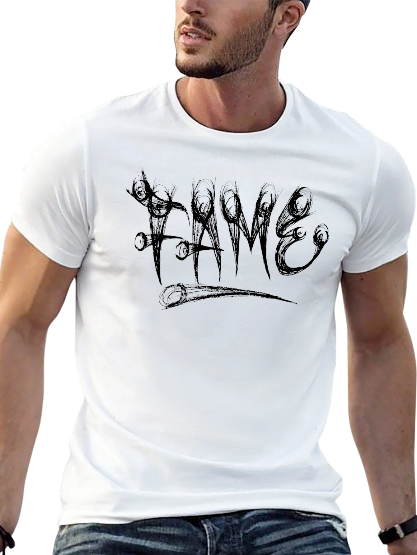 Edgy Fame Graphic Tee - Black
