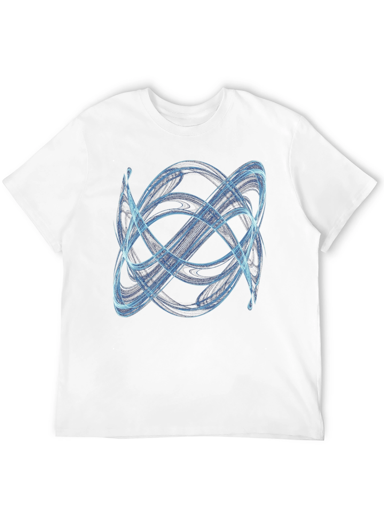 Abstract Blue Swirl Graphic Print Black T-Shirt