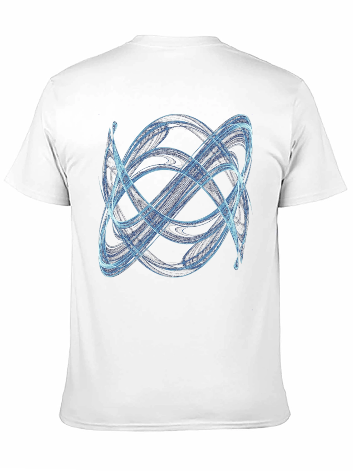 Abstract Blue Swirl Graphic Print Black T-Shirt