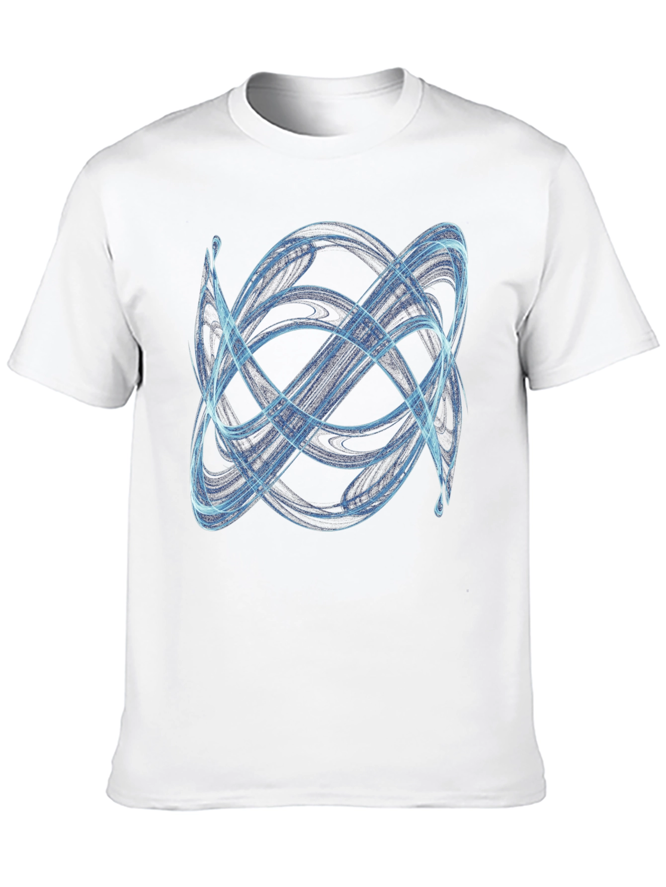 Abstract Blue Swirl Graphic Print Black T-Shirt