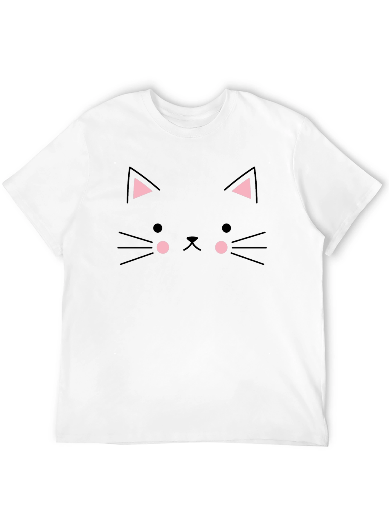 Cute Black Cat Face T-Shirt - Trendy Graphic Tee