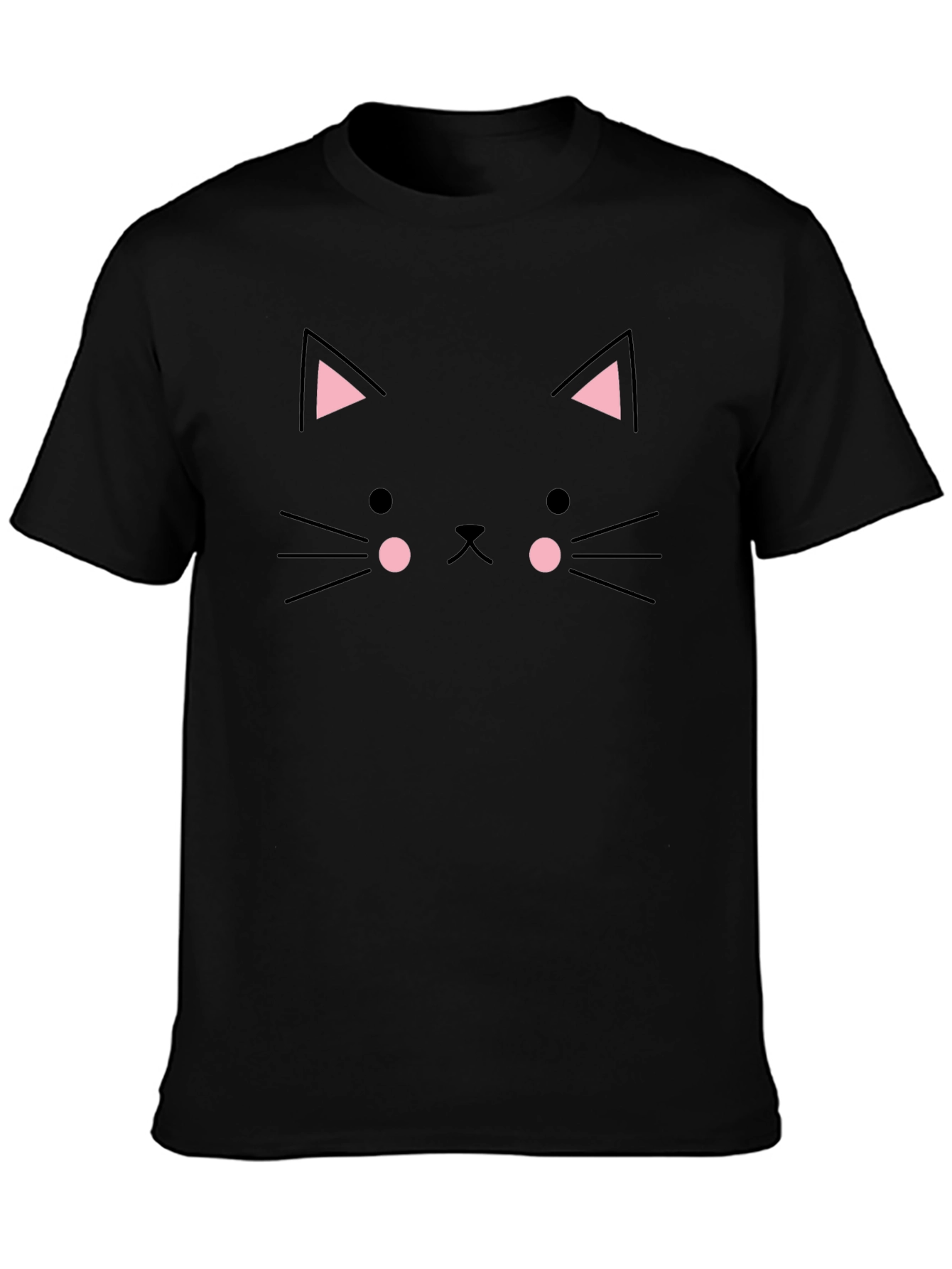 Cute Black Cat Face T-Shirt - Trendy Graphic Tee