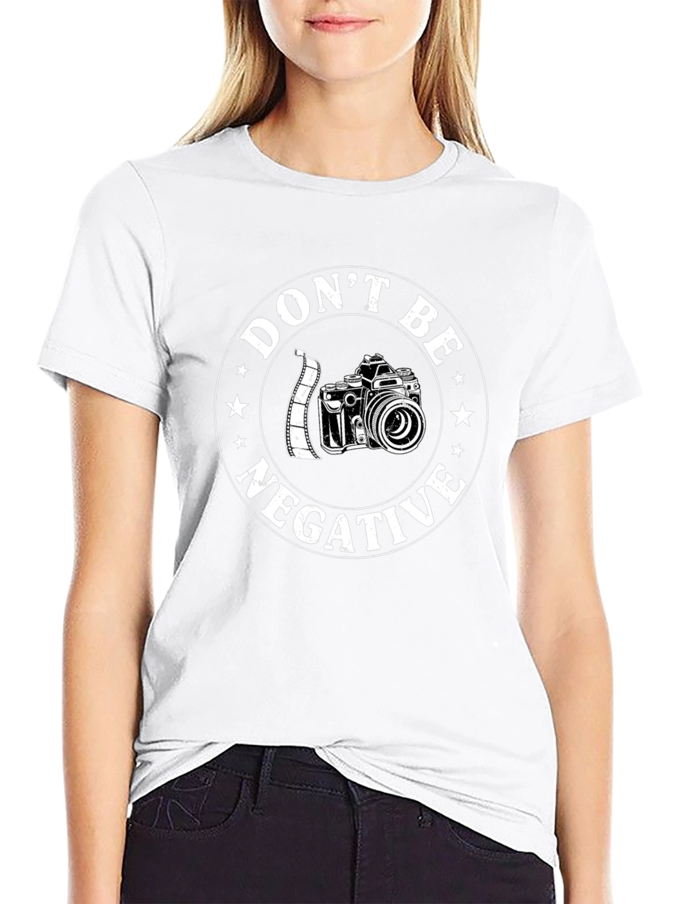Dont Be Negative Camera Graphic T-Shirt