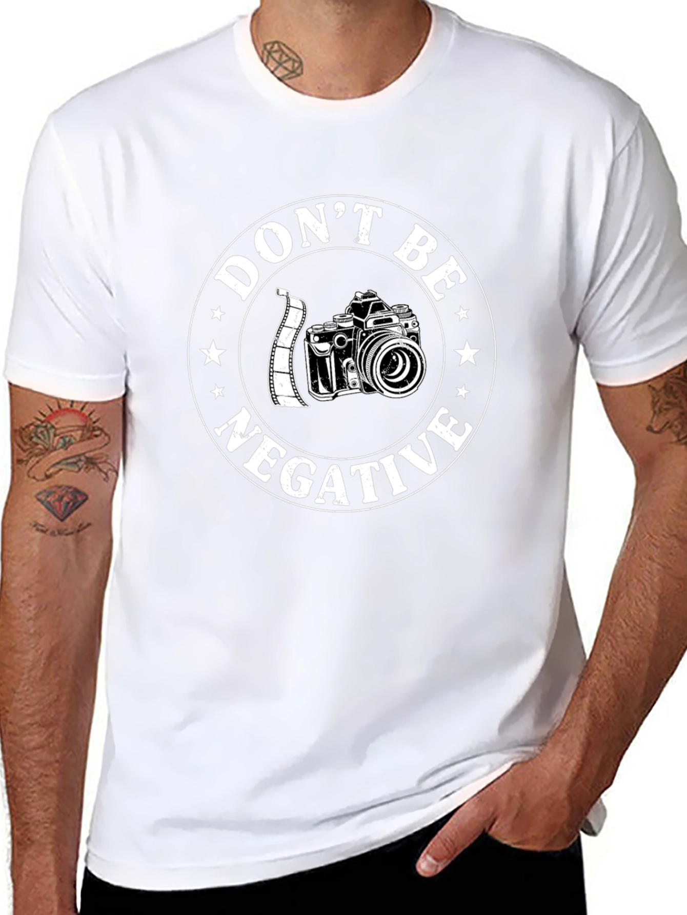 Dont Be Negative Camera Graphic T-Shirt