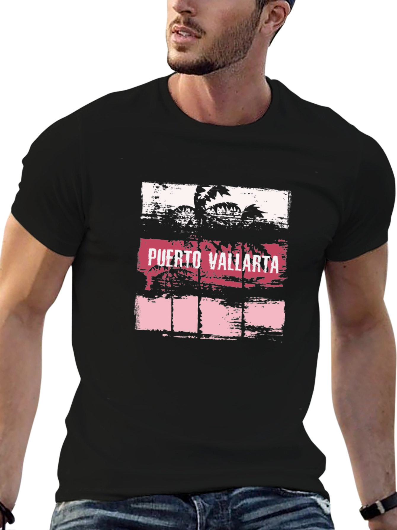 Puerto Vallarta T-Shirt Palm Tree Graphic Tee