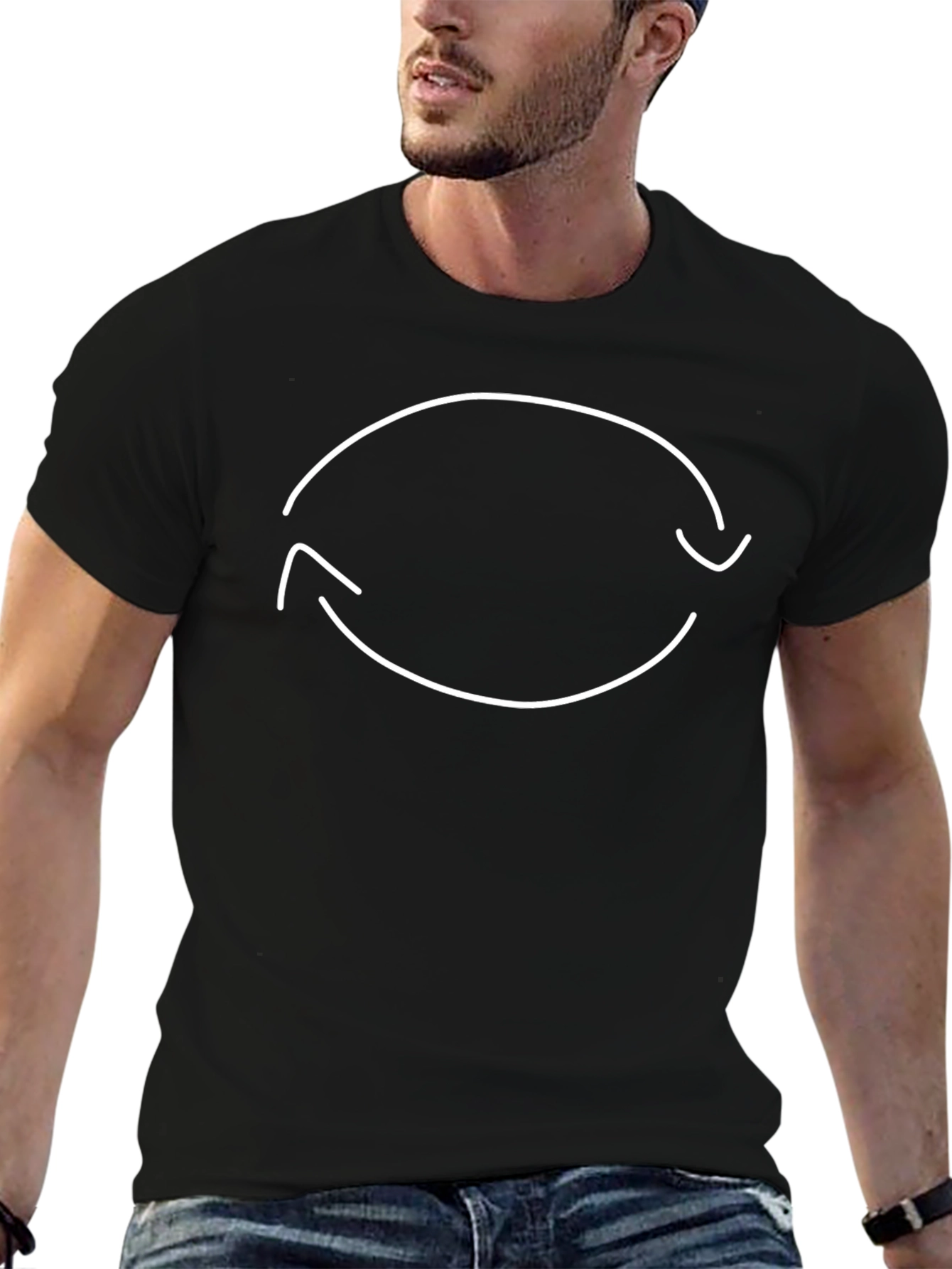 Circular Arrow Graphic Black T-Shirt