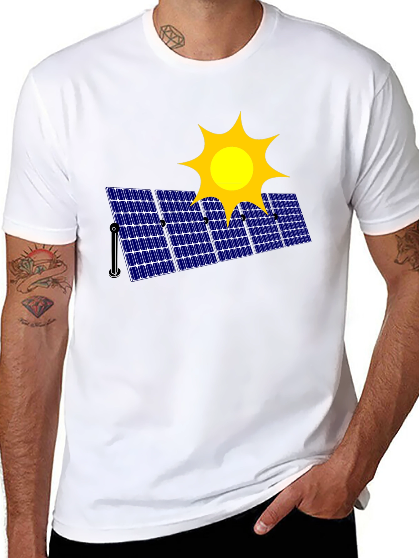Solar Panel Graphic T-Shirt - Eco-Friendly Fashion