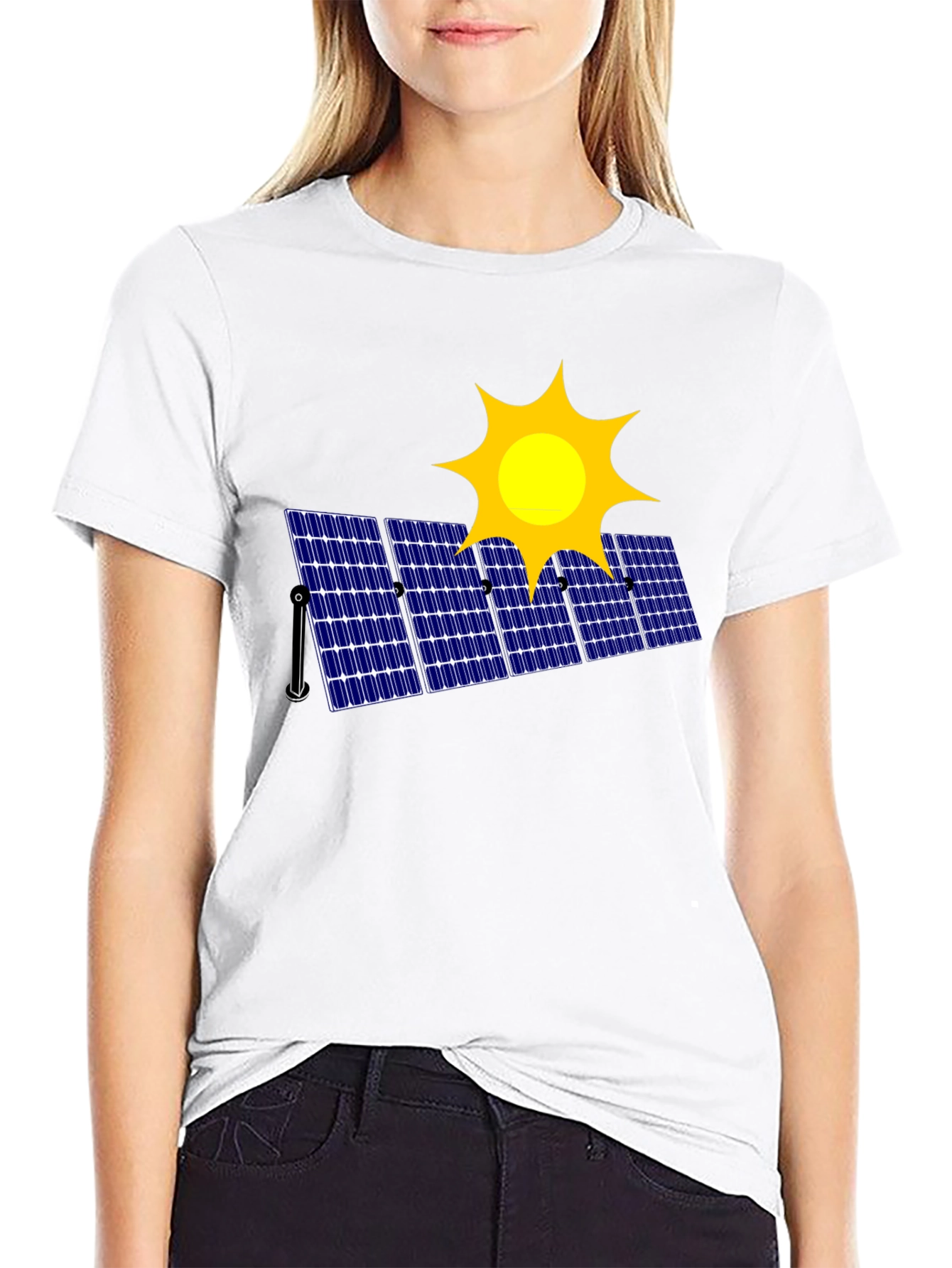 Solar Panel Graphic T-Shirt - Eco-Friendly Fashion