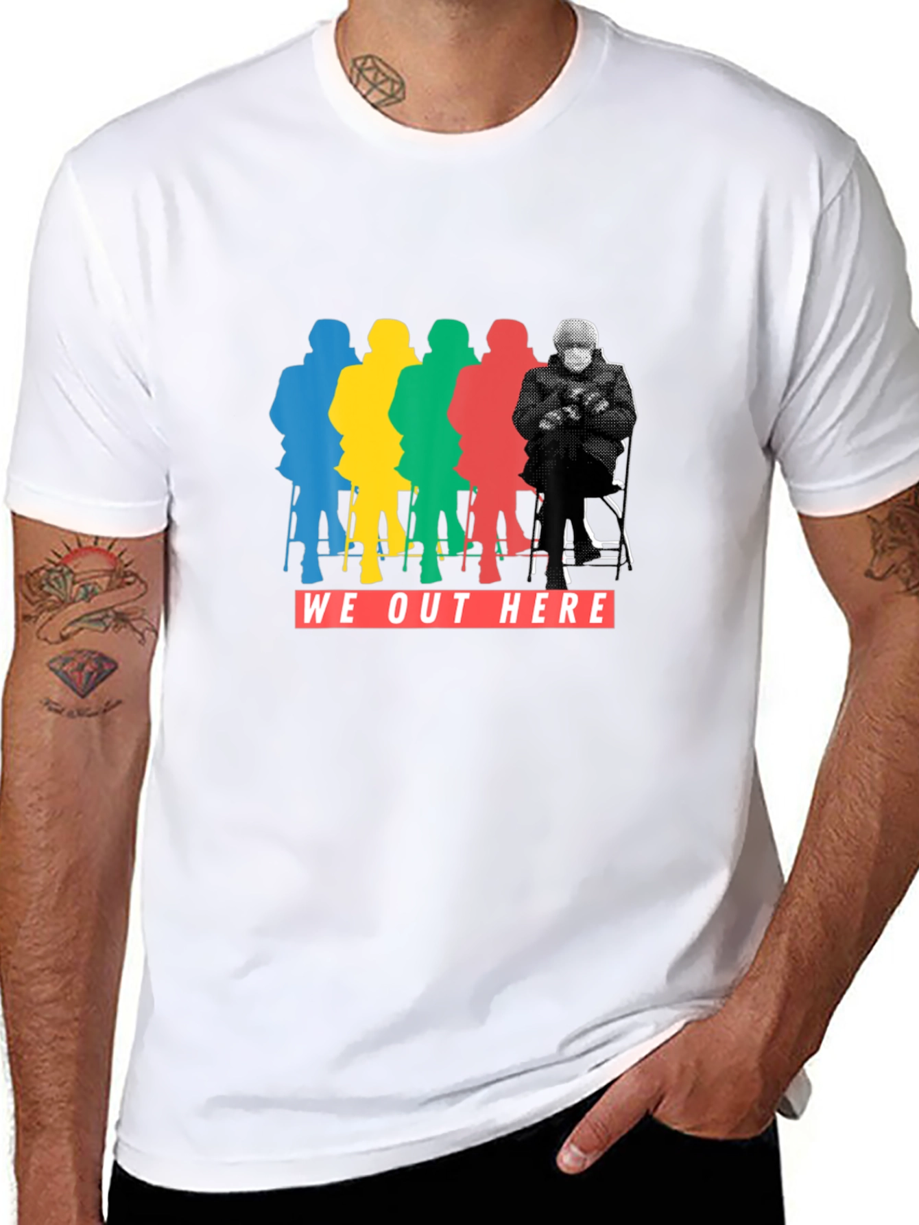 We Out Here Bernie T-Shirt -  Trendy Graphic Tee