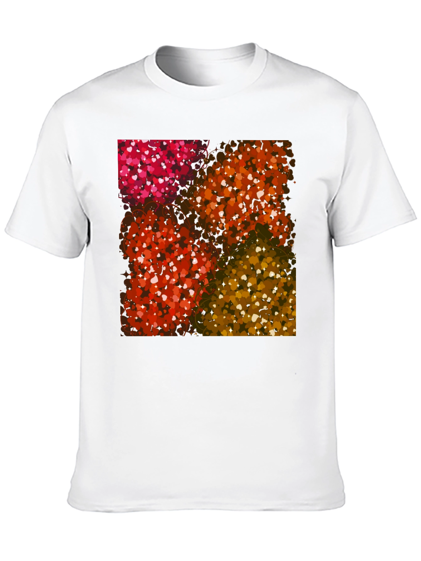 Heart Patterned Black T-Shirt