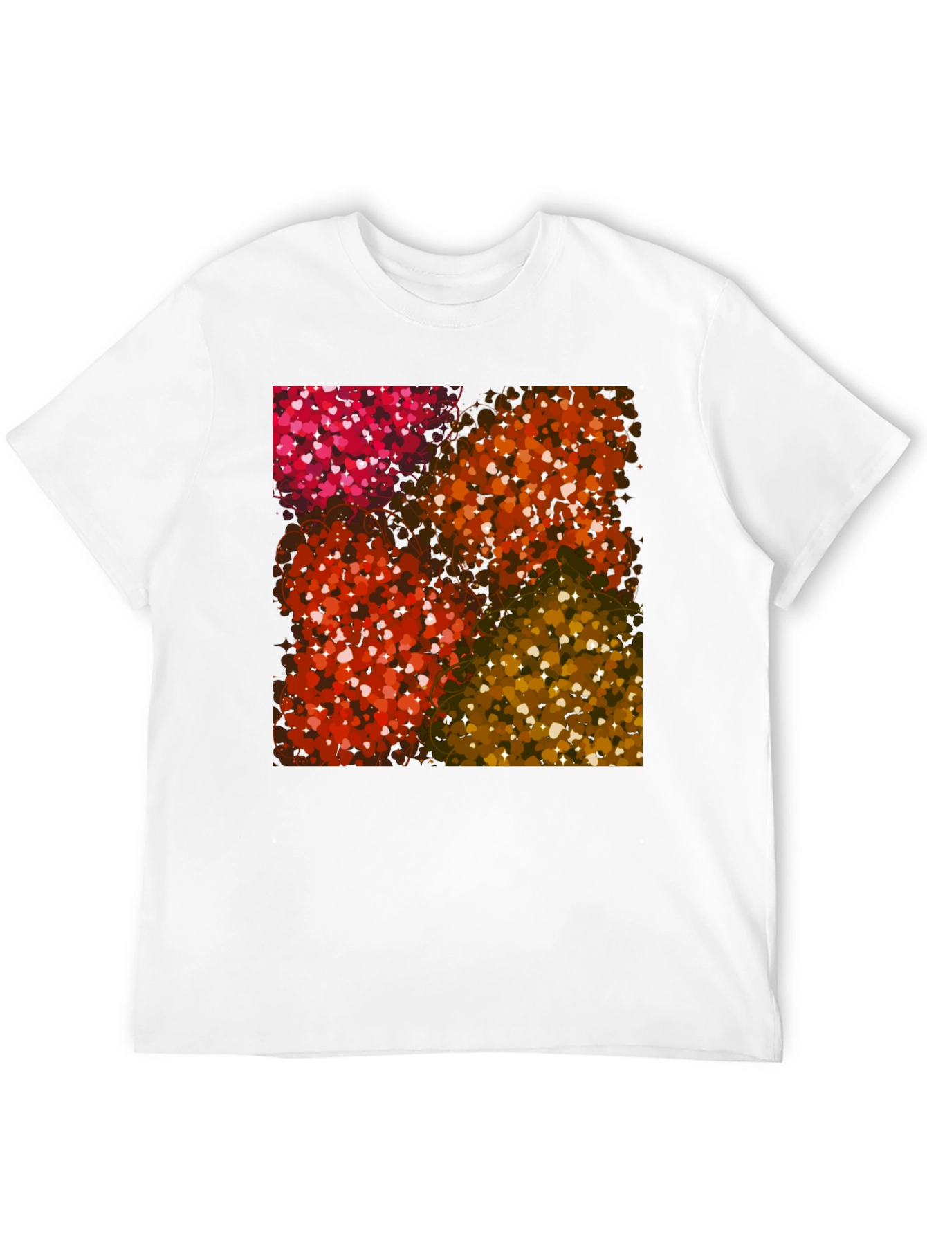 Heart Patterned Black T-Shirt