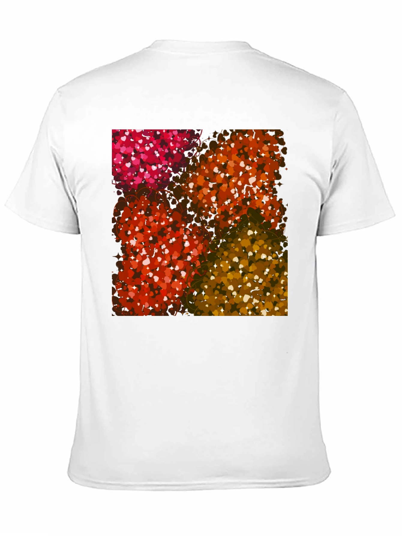 Heart Patterned Black T-Shirt