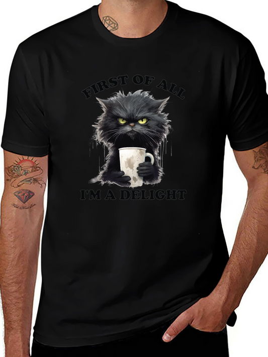 Funny Cat T-Shirt - First of All Im a Delight