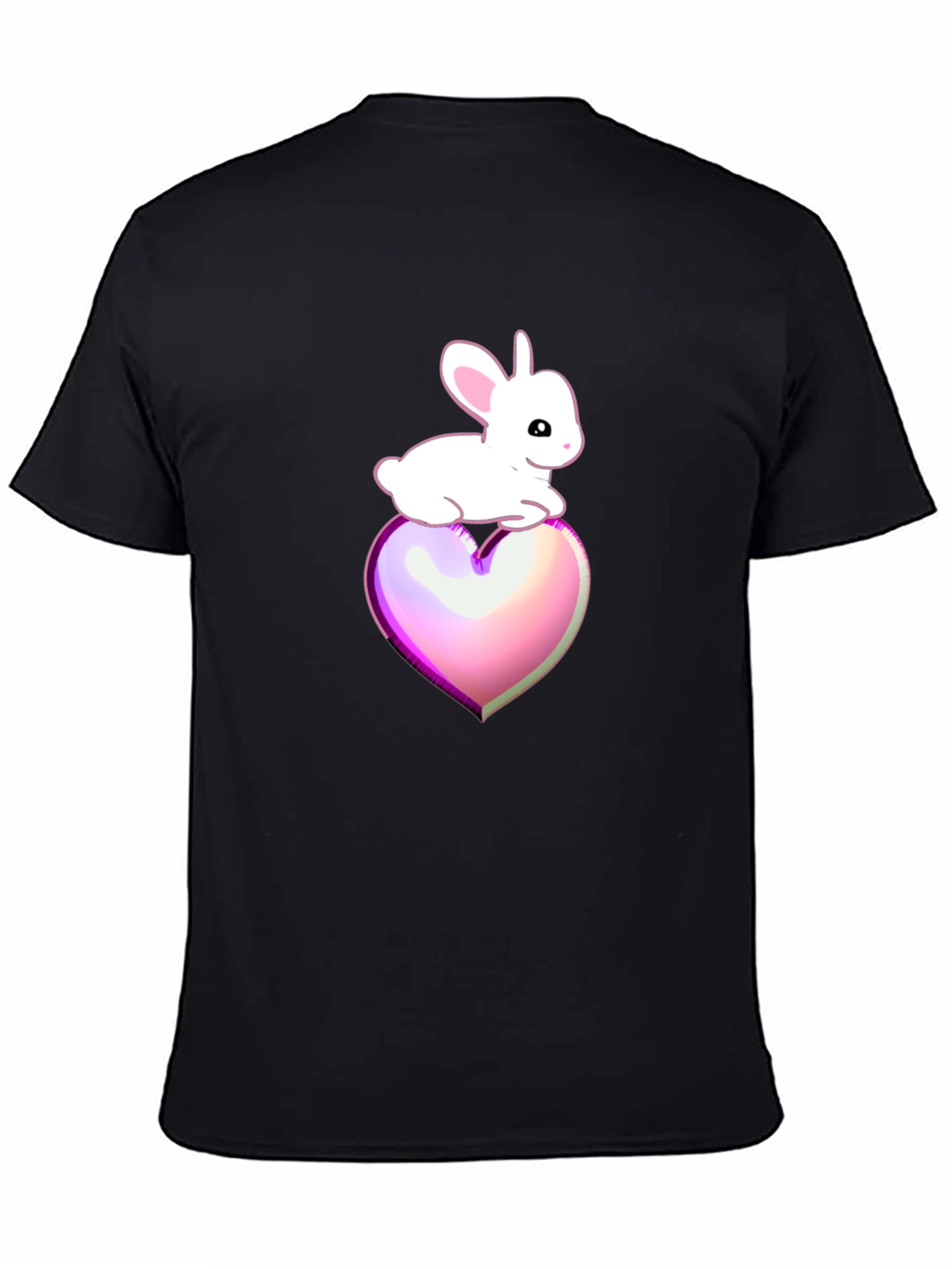 Bunny on Heart Graphic Tee - Black