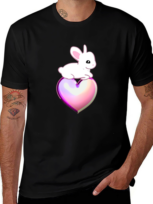 Bunny on Heart Graphic Tee - Black