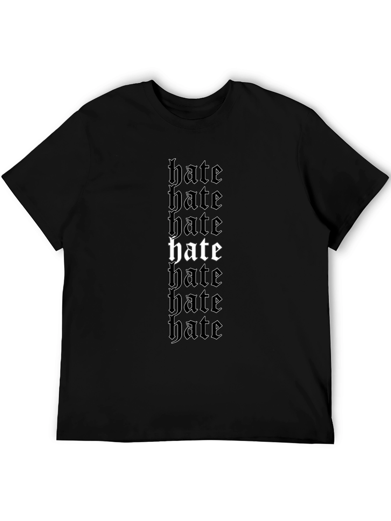 Hate Graphic Tee - Black Crew Neck T-Shirt