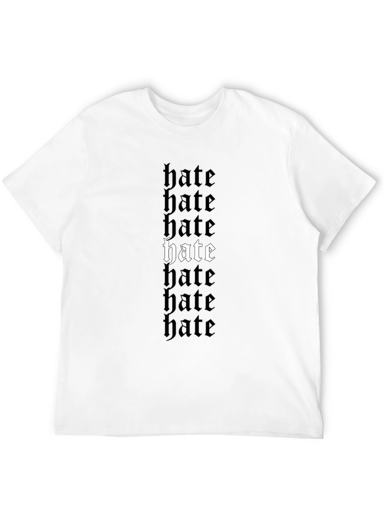 Hate Graphic Tee - Black Crew Neck T-Shirt