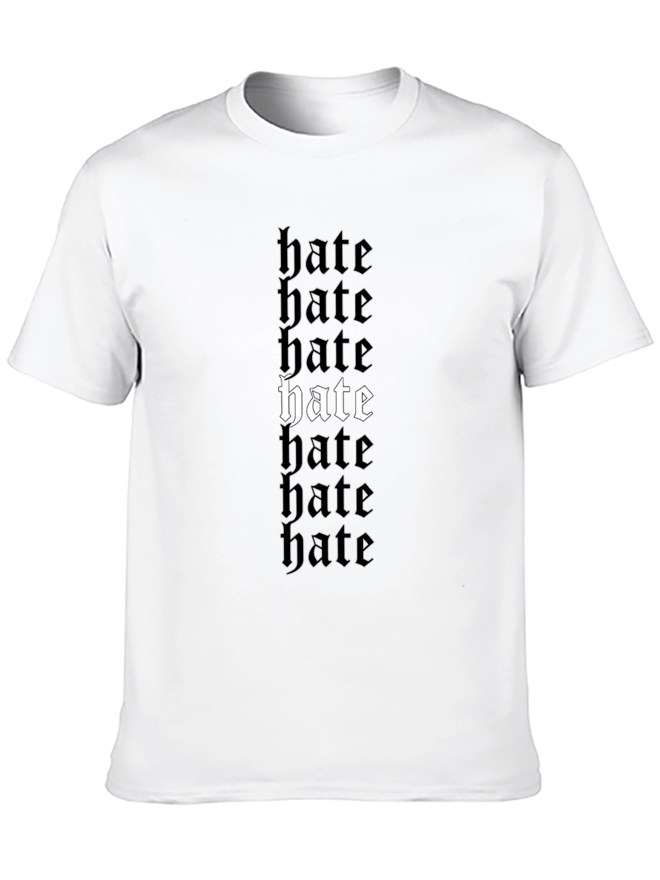 Hate Graphic Tee - Black Crew Neck T-Shirt