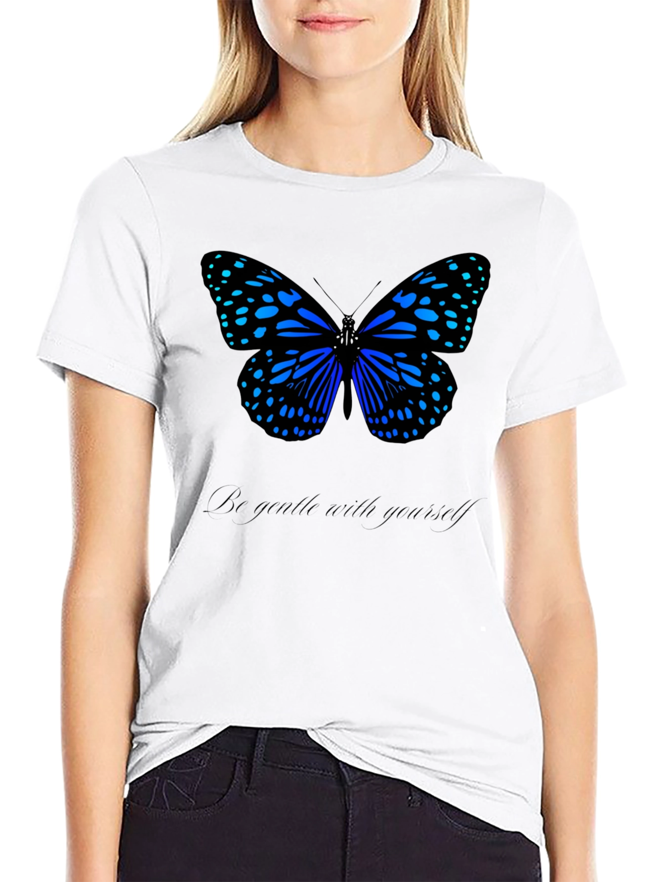 Butterfly Graphic Tee - Be Gentle Black T-Shirt