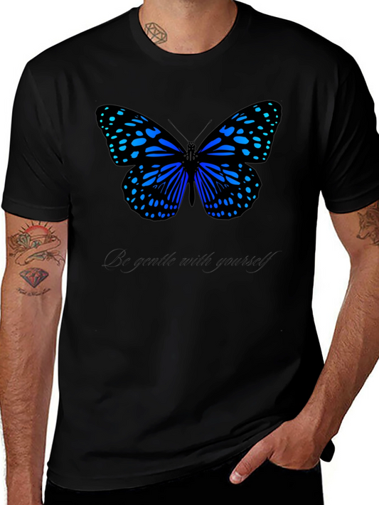Butterfly Graphic Tee - Be Gentle Black T-Shirt